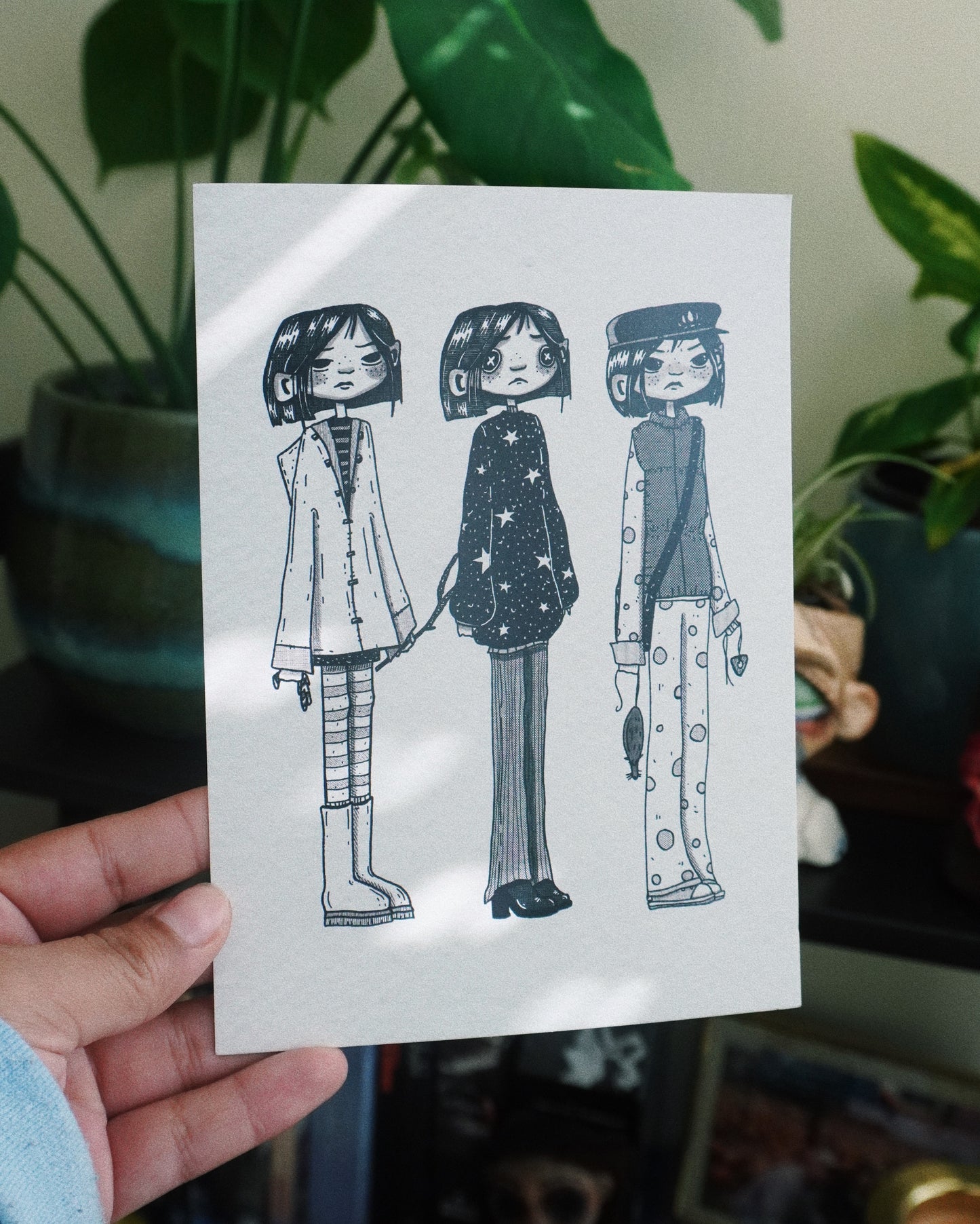 (B&W) Twitchy Witchy Girl Print